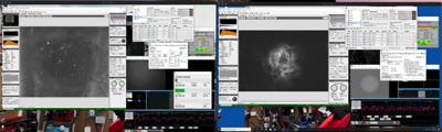 This is a screenshot of me imaging the Rosette nebula on the left with the RC and on the right with the Takahashi